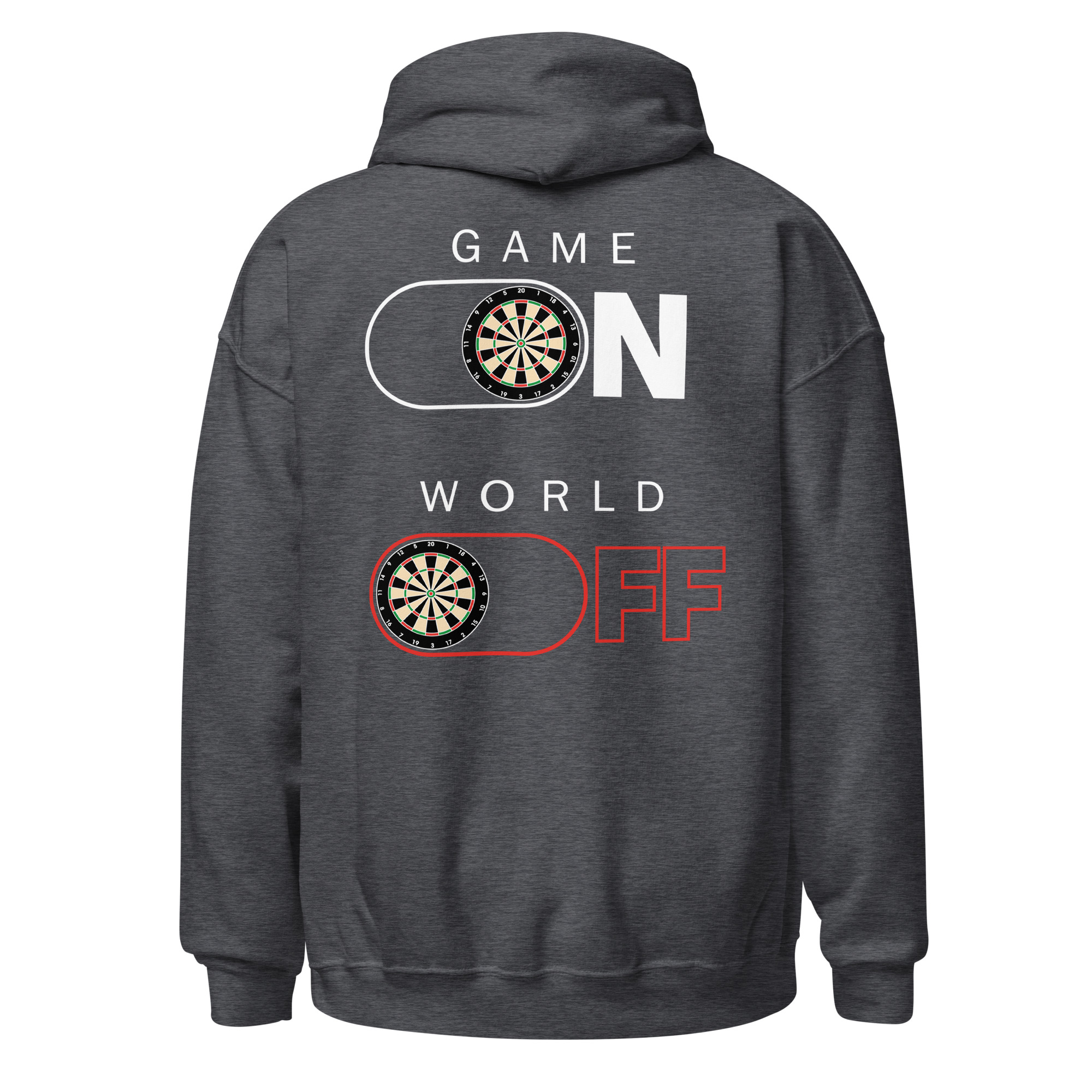 Dart Hoodie – GAME ON WORLD OFF Design für fokussierte Spieler – Bild 12