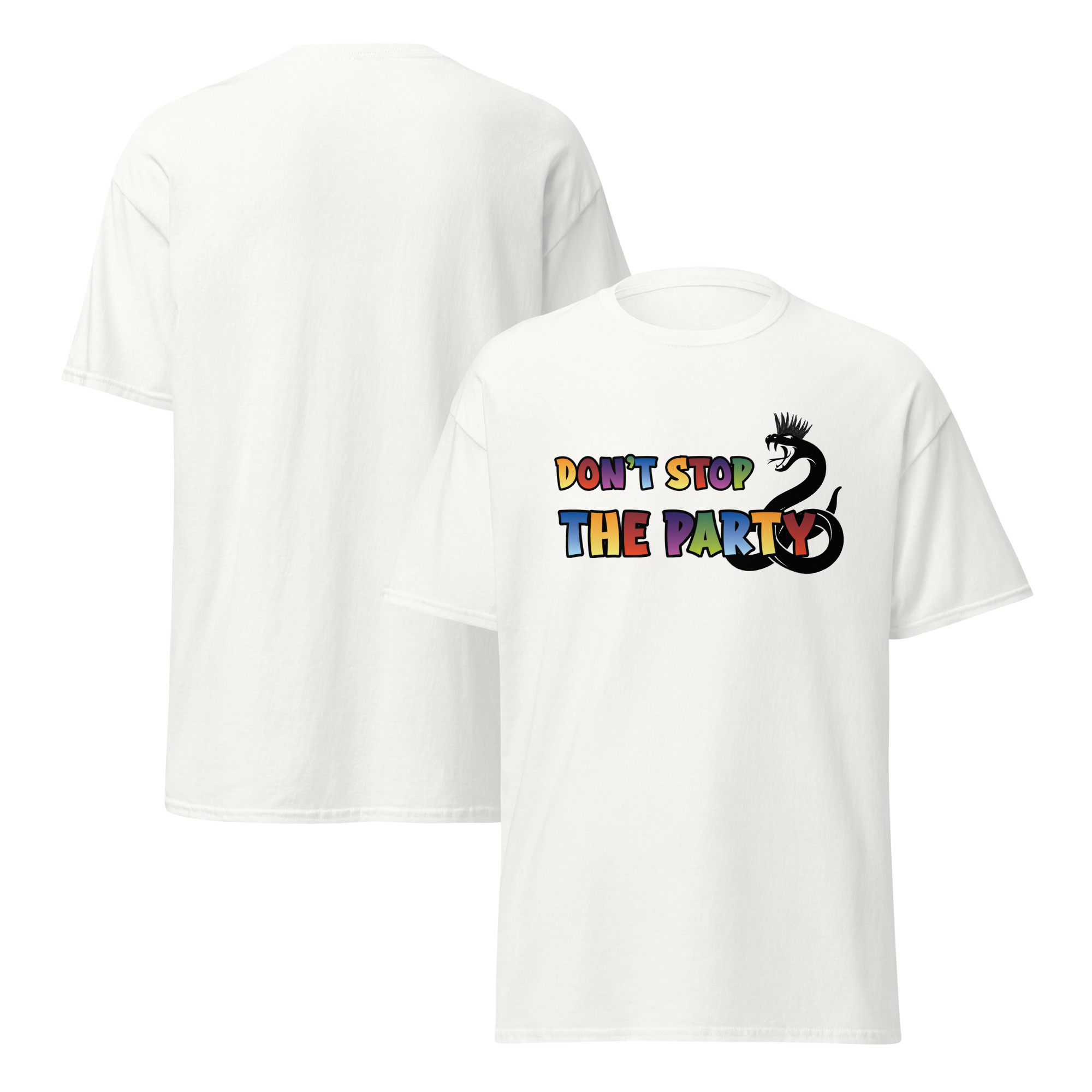 Dart T-Shirt – Don’t Stop the Party Design für farbenfrohe Dartspieler – Bild 4