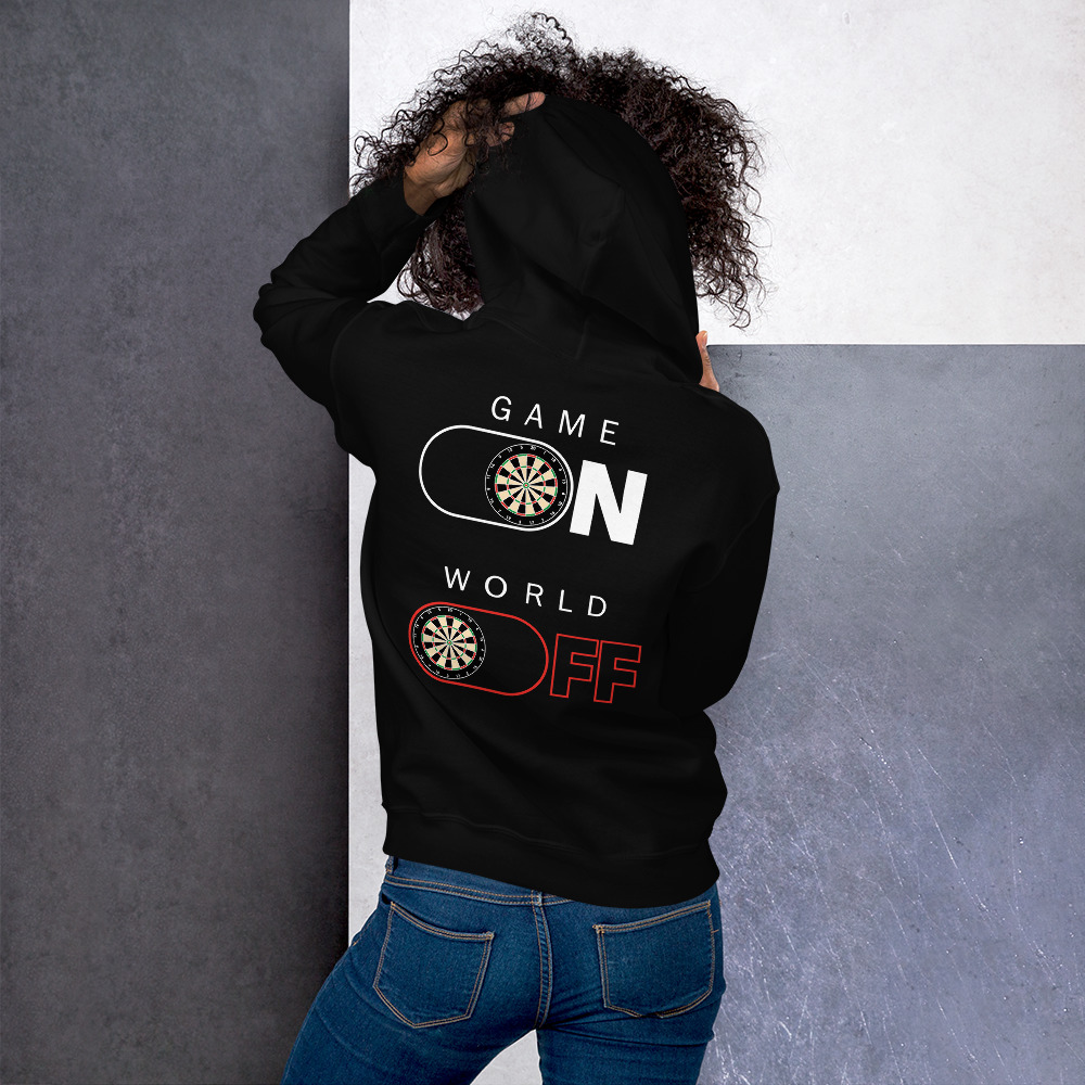 Dart Hoodie – Game On World Off Design für entspannte Darts-Momente – Bild 6