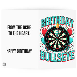 Dart Grußkarte – Birthday Bullseye | Geburtstagskarte für Spieler, Spielerinnen & Fans