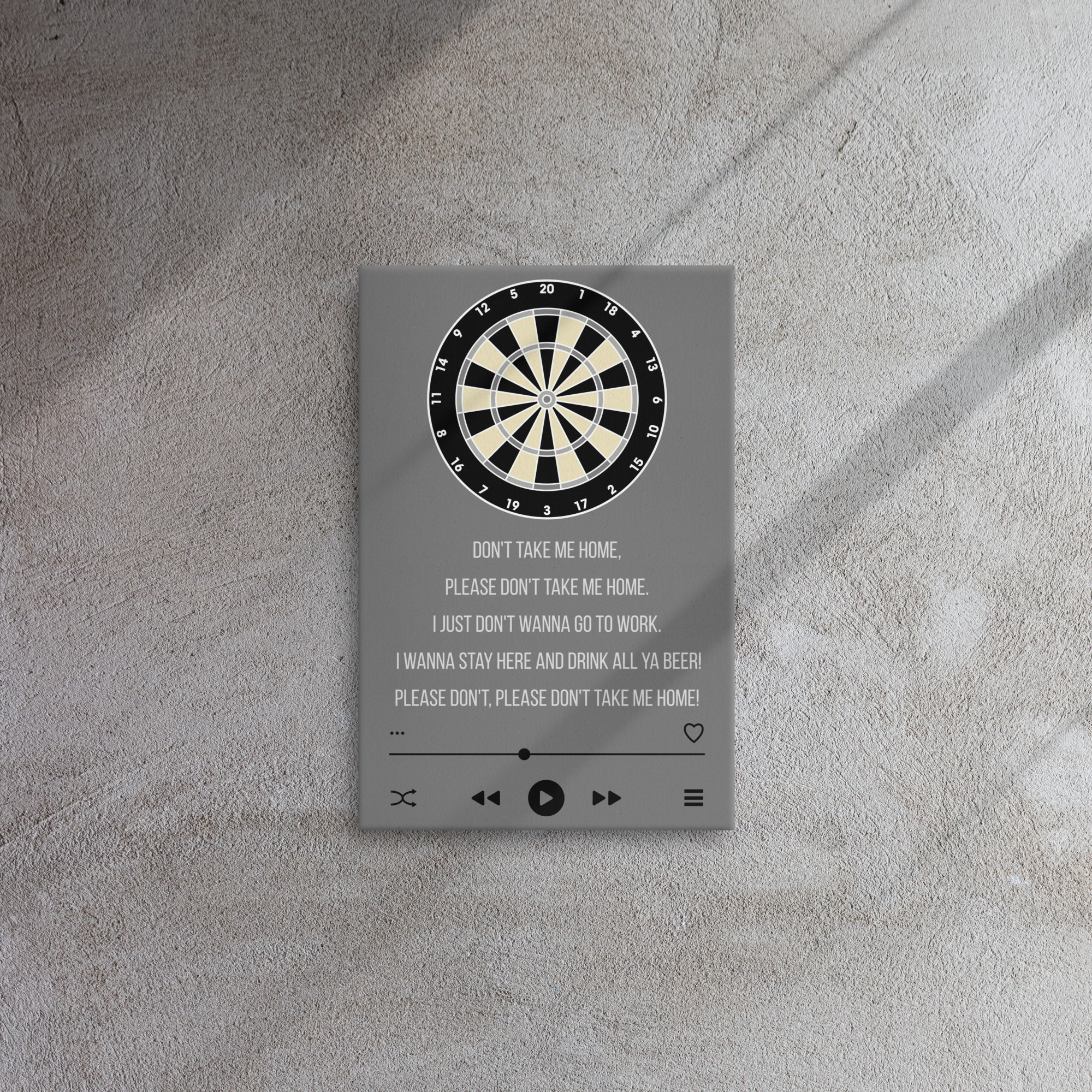 Dart Kunstdruck – Don’t Take Me Home Songtext Design für echte Turnierabende – Bild 2