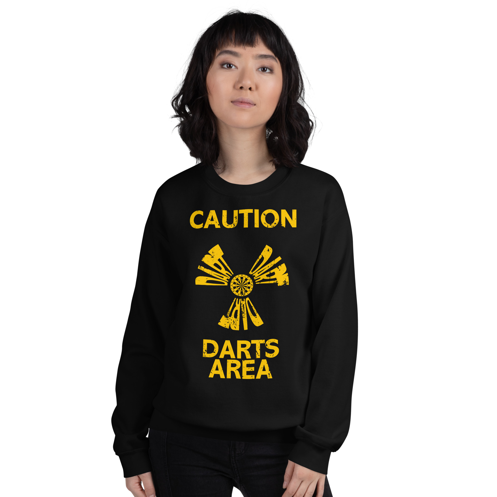 Dart Pullover – Caution Darts Area Design für selbstbewusste Spielerinnen – Bild 8