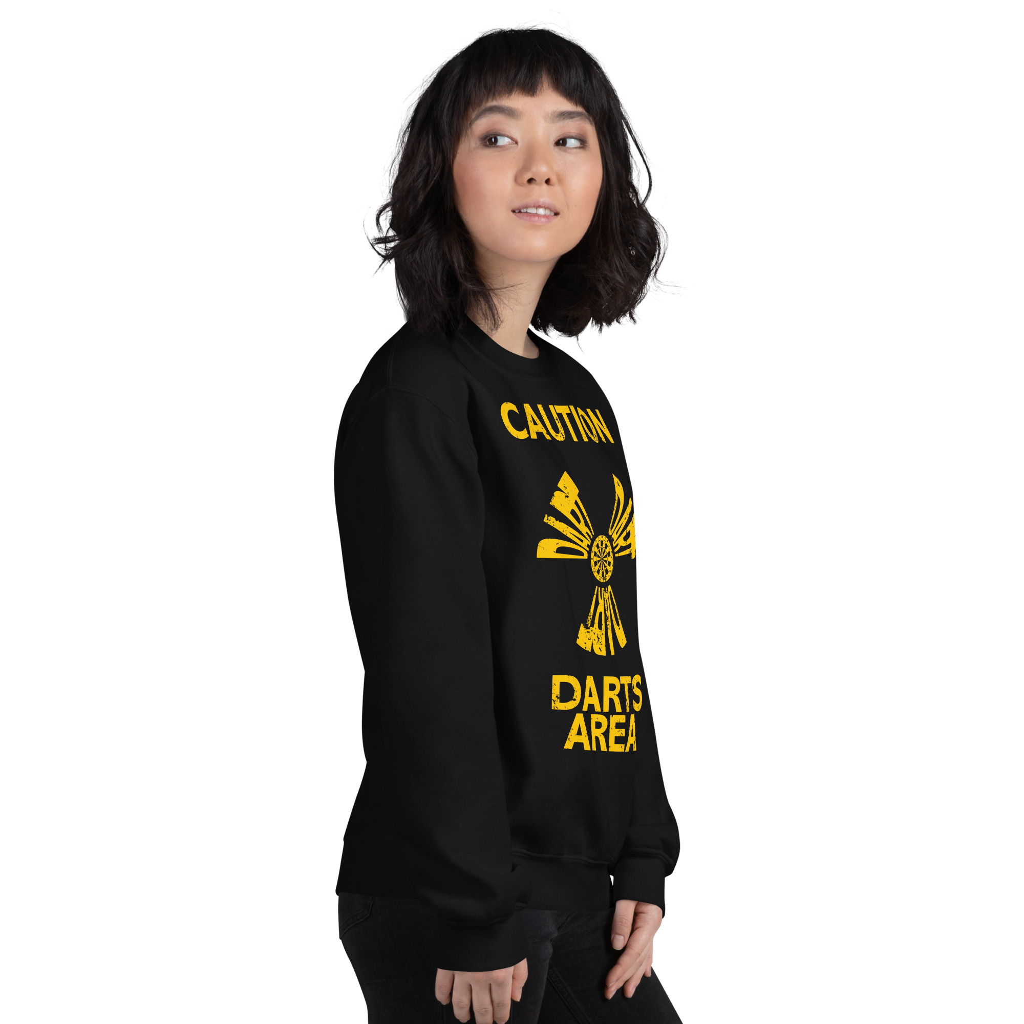Dart Pullover – Caution Darts Area Design für selbstbewusste Spielerinnen – Bild 10