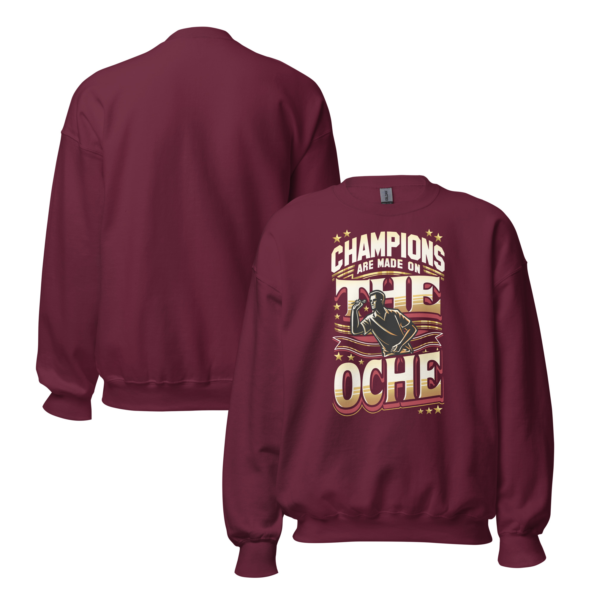Dart Pullover – Champions Are Made on the Oche für ambitionierte Spieler – Bild 5