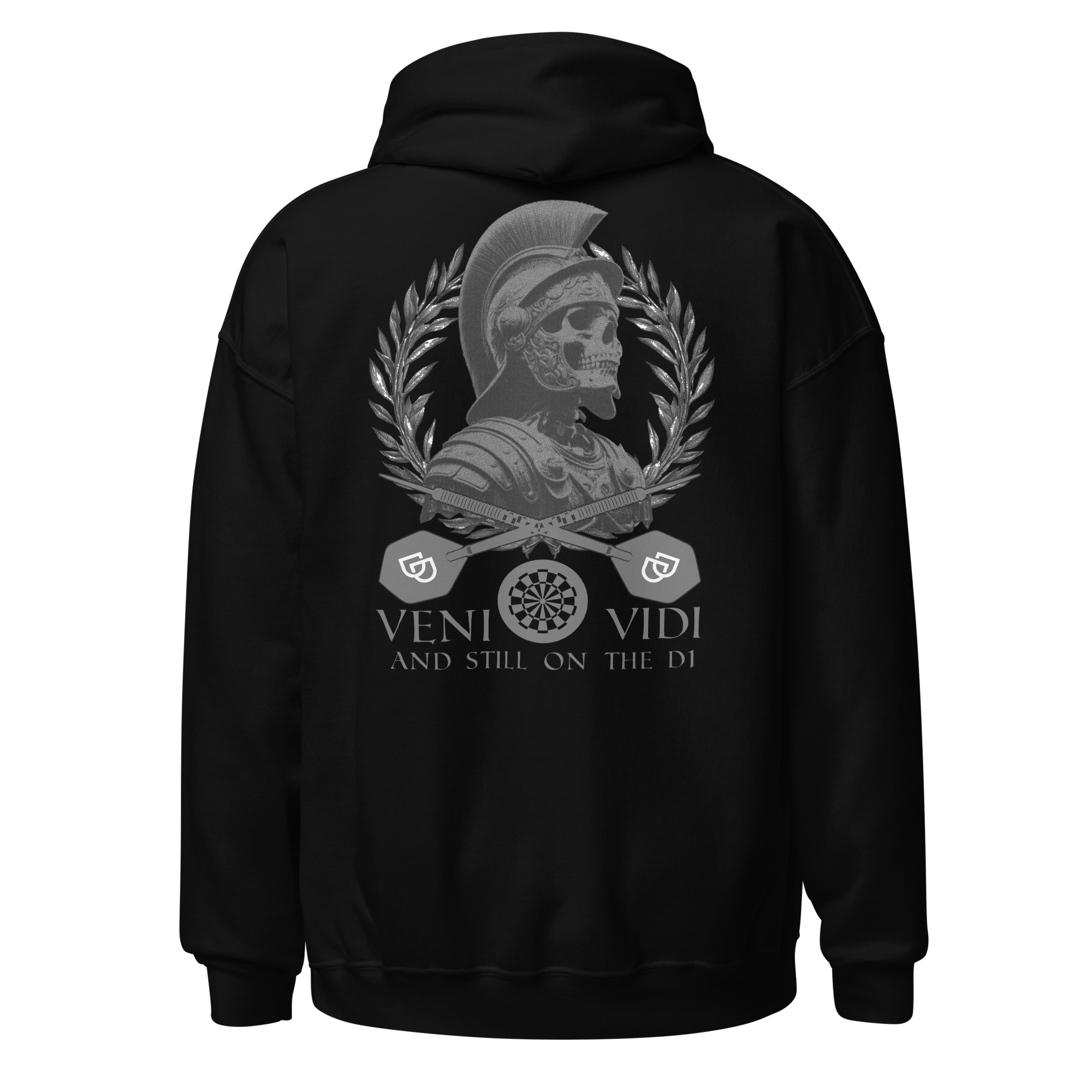 Dart Hoodie – Veni Vidi D1 Backprint Design mit dunkler Symbolik – Bild 3