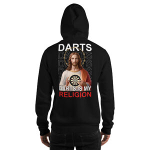 Dart Hoodie – Darts Is My Religion mit ikonischem Backprint