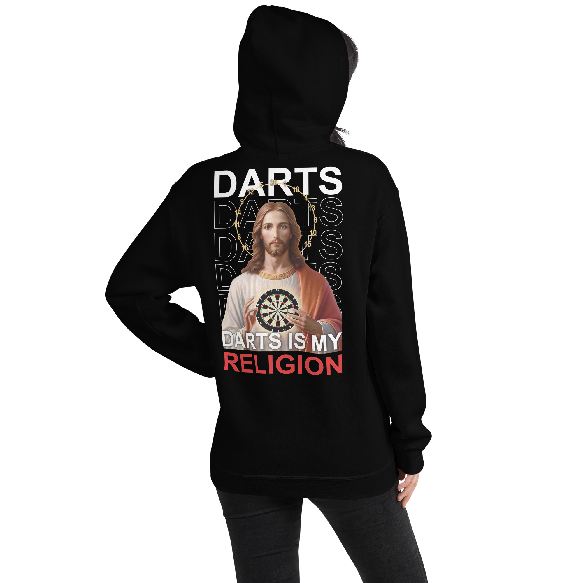 Dart Hoodie – Darts Is My Religion mit ikonischem Backprint