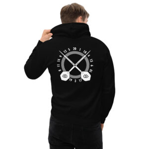 Dart Hoodie – Crosscheck Backprint für klare Entscheidungen am Oche