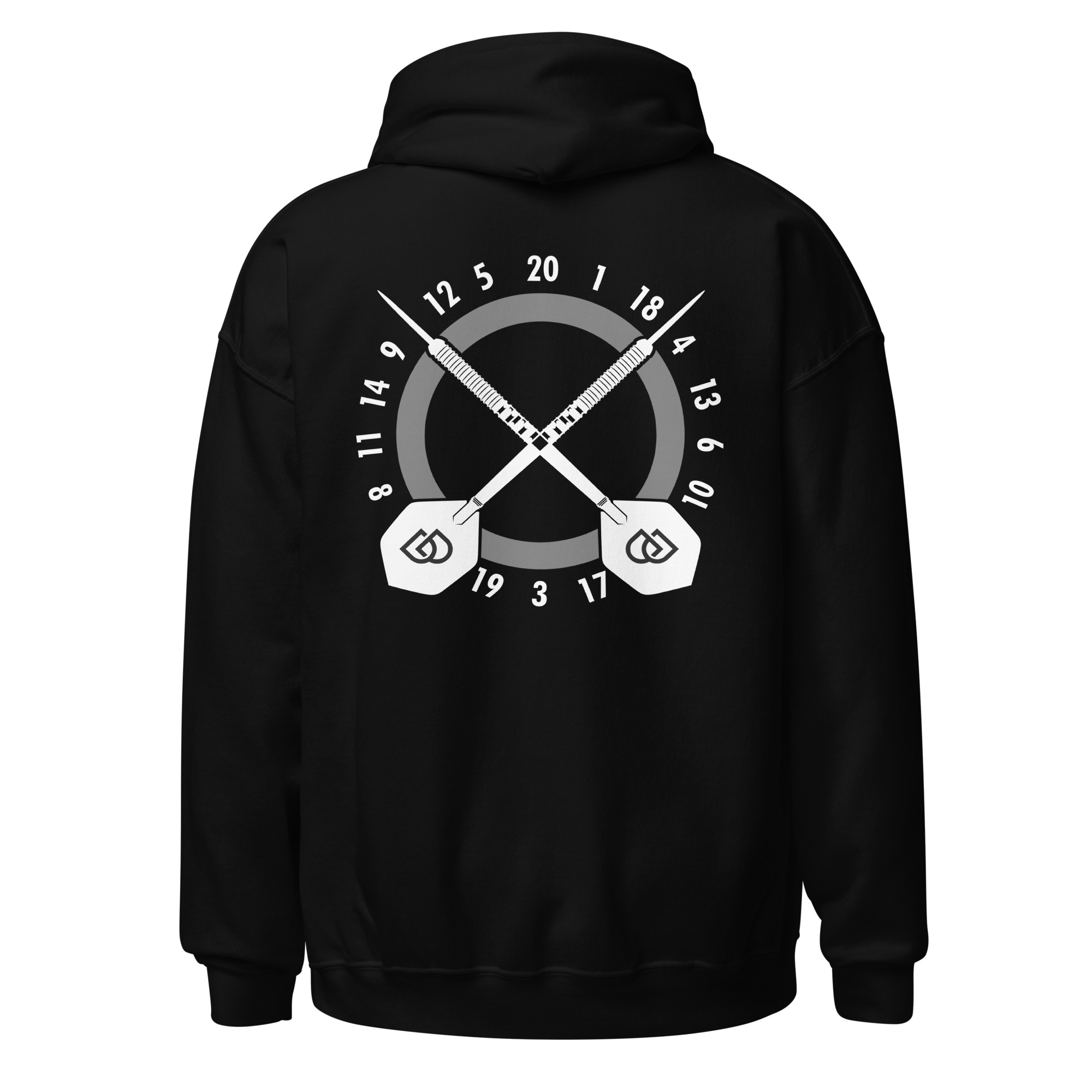 Dart Hoodie – Crosscheck Backprint für klare Entscheidungen am Oche – Bild 2