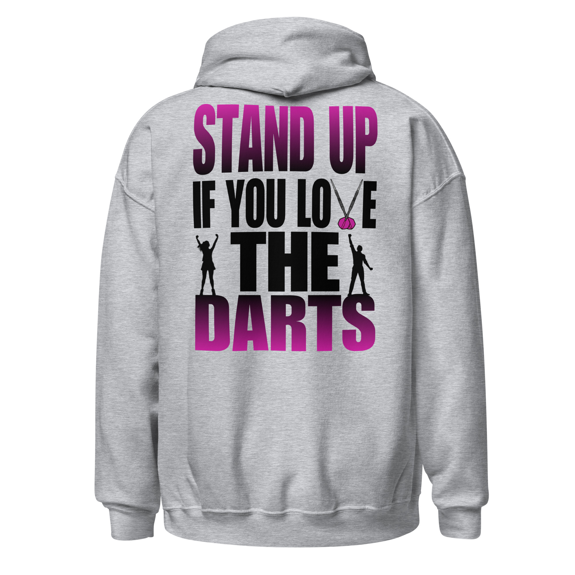 Dart Hoodie – Stand Up If You Love The Darts mit emotionalem Fan-Design – Bild 2