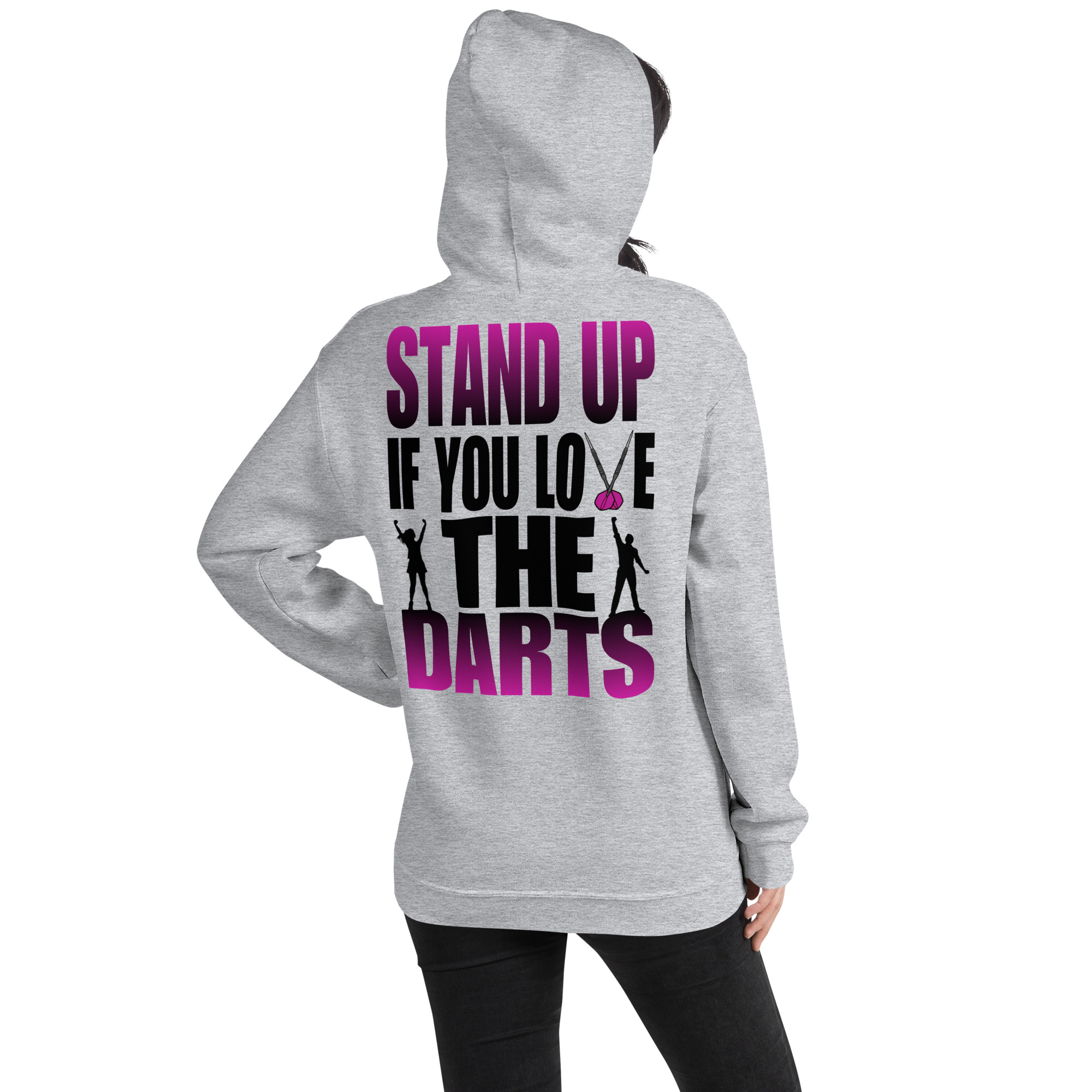 Dart Hoodie – Stand Up If You Love The Darts mit emotionalem Fan-Design – Bild 6