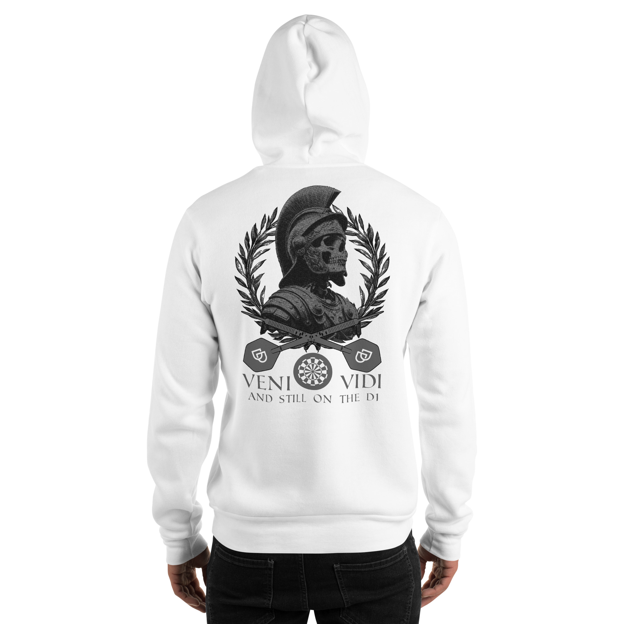 Dart Hoodie – Veni Vidi D1 Backprint Design mit dunkler Symbolik – Bild 7