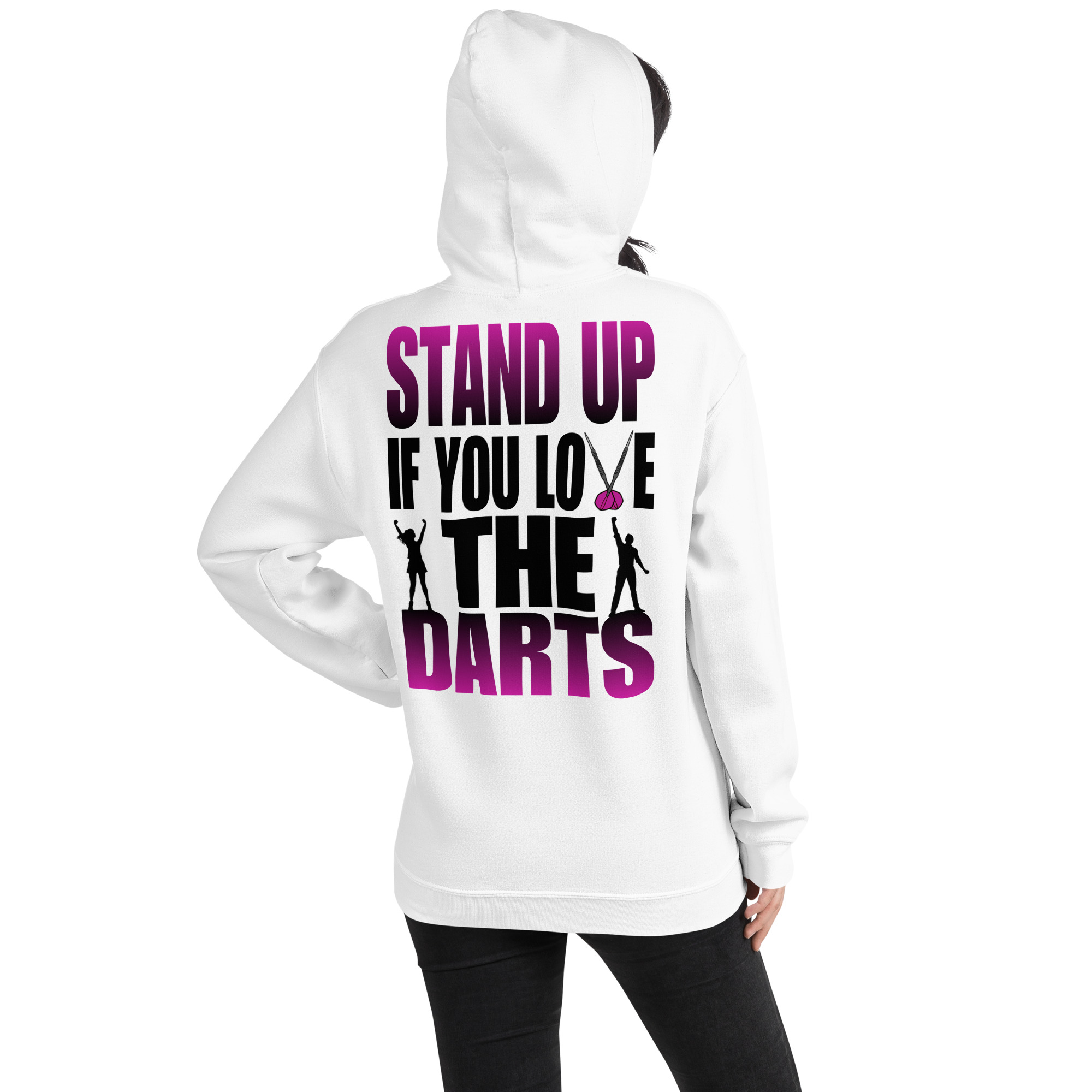 Dart Hoodie – Stand Up If You Love The Darts mit emotionalem Fan-Design
