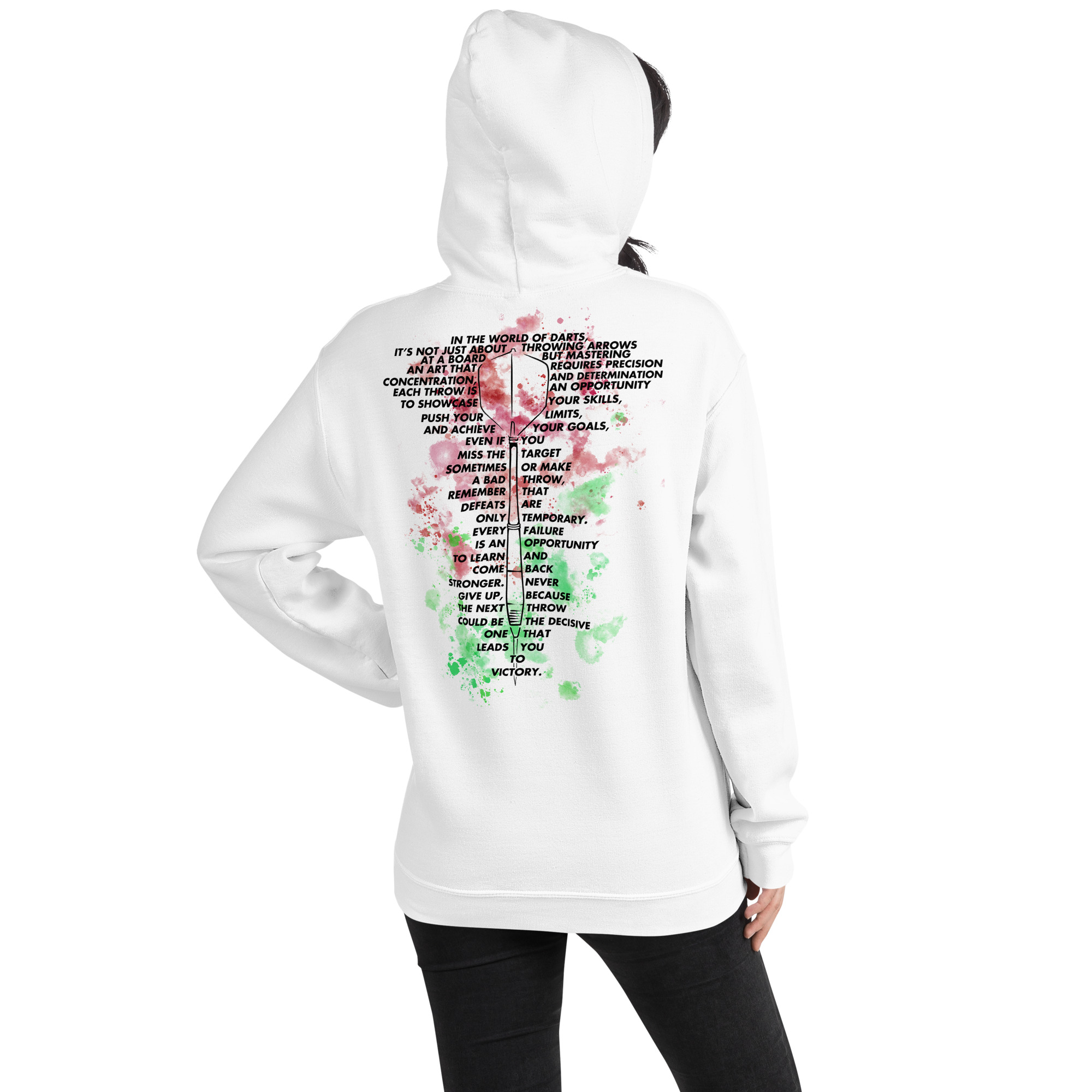 Dart Hoodie – Victory Backprint mit inspirierender Dart-Botschaft