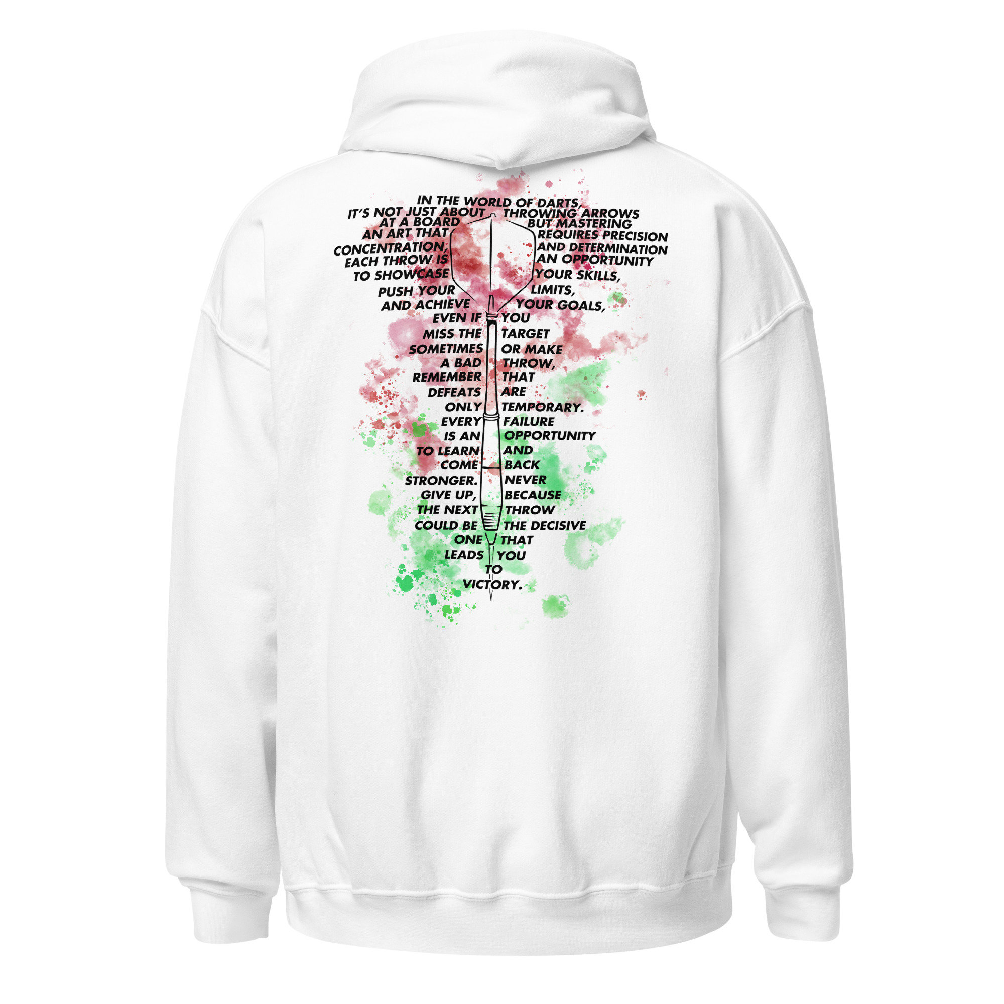 Dart Hoodie – Victory Backprint mit inspirierender Dart-Botschaft – Bild 2