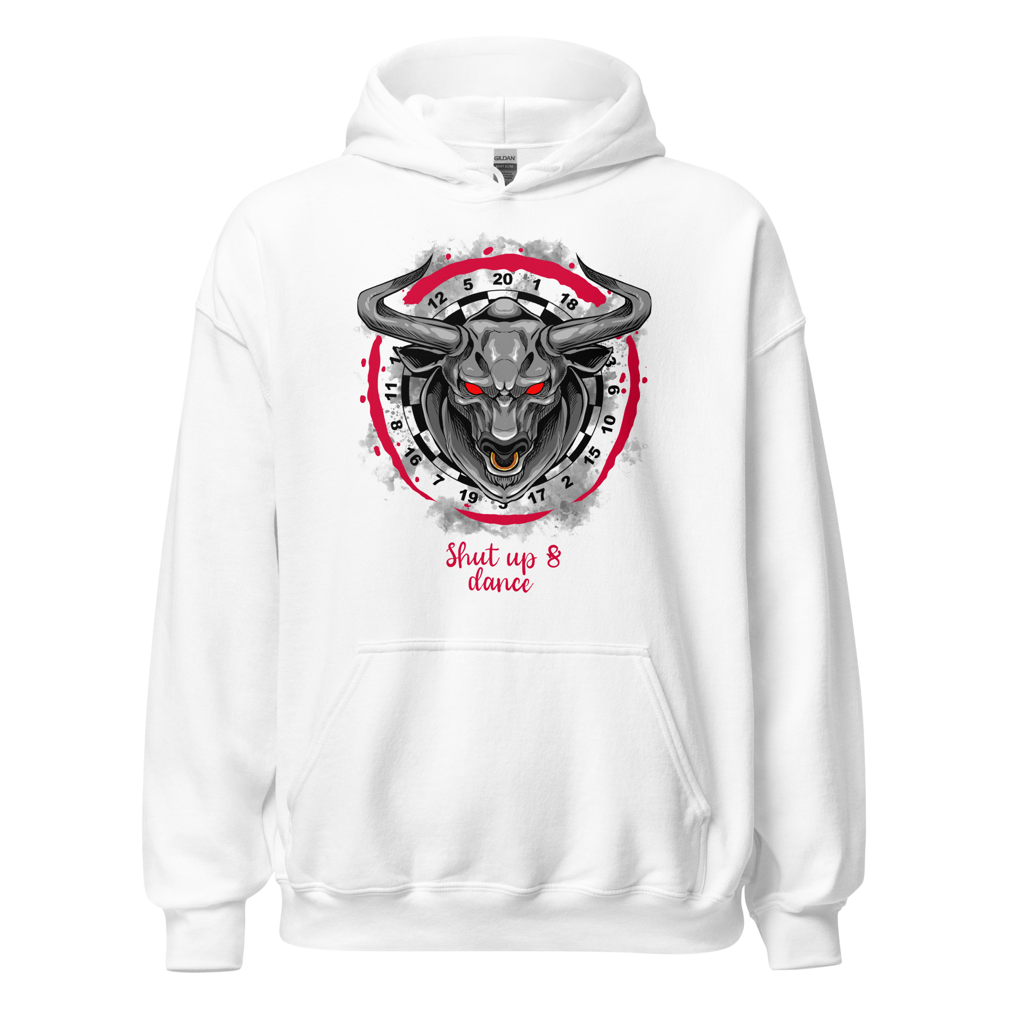 Dart Hoodie – Shut Up & Dance Bullseye Red Edition für entschlossene Spieler – Bild 3