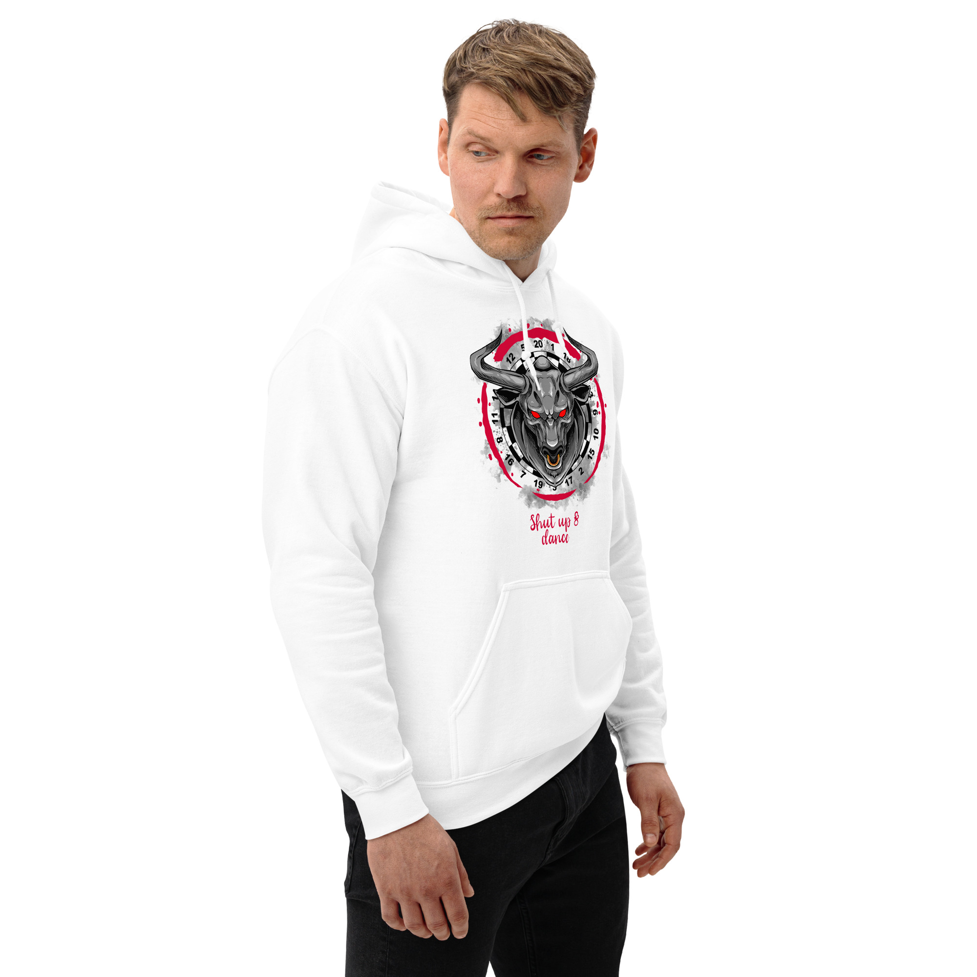Dart Hoodie – Shut Up & Dance Bullseye Red Edition für entschlossene Spieler – Bild 6