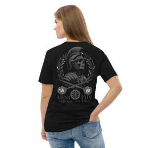 Dart T-Shirt – Veni Vidi Double 1 Design für stilvolle Dartspielerinnen