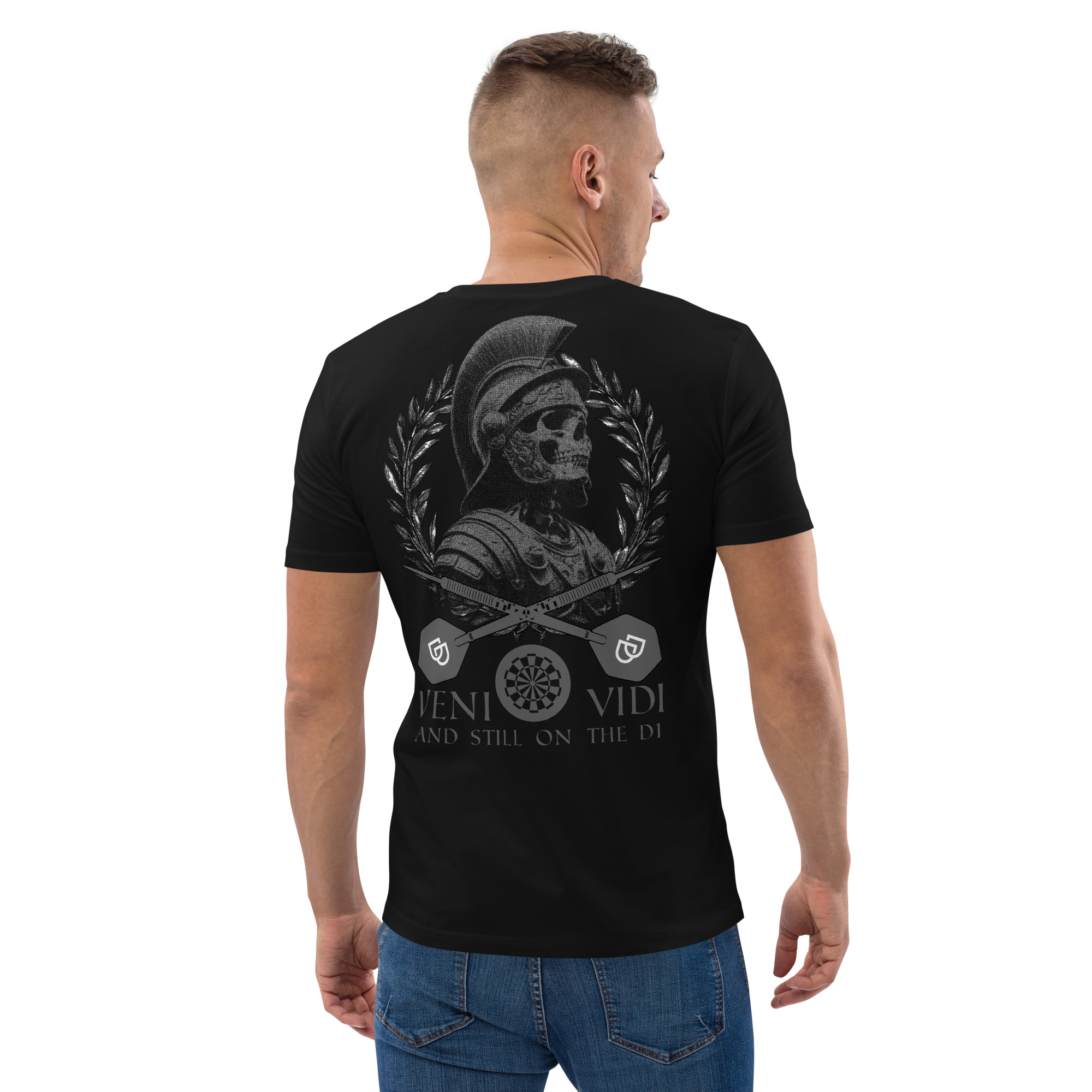 Dart T-Shirt – Veni Vidi Double 1 Design für humorvolle Dartspieler