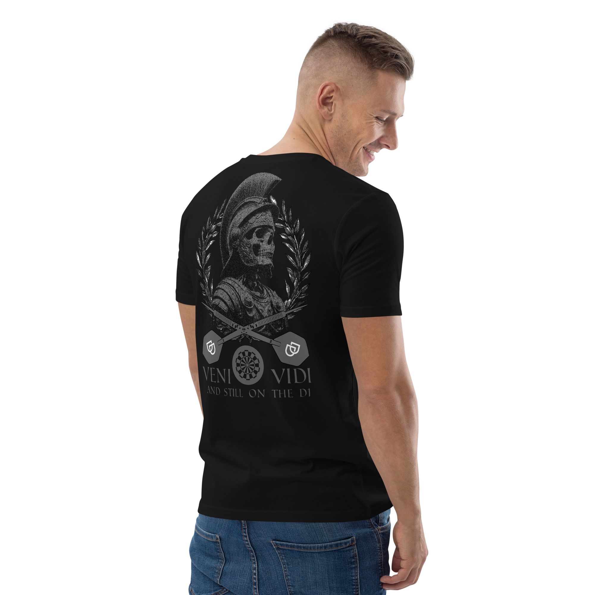 Dart T-Shirt – Veni Vidi Double 1 Design für humorvolle Dartspieler – Bild 9