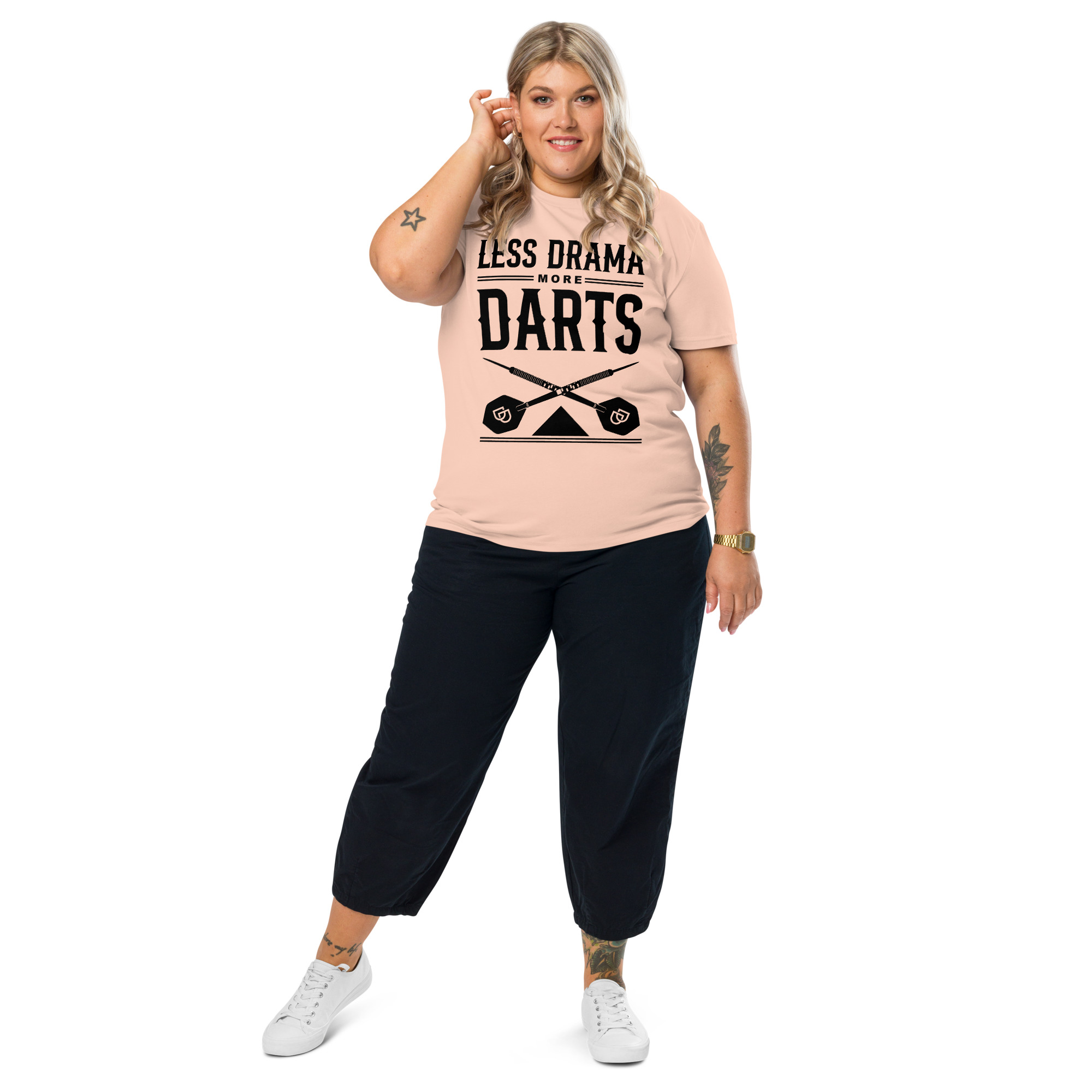 Dart T-Shirt – Less Drama More Darts Western Style für Spielerinnen
