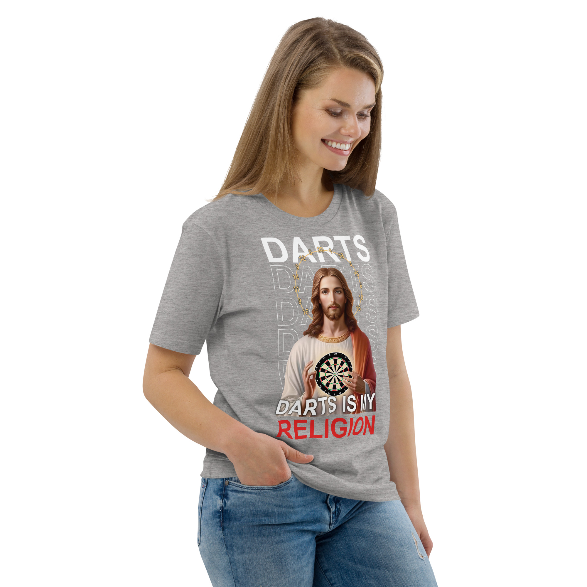 Dart T-Shirt – Darts Is My Religion Statement Design für Spielerinnen – Bild 10