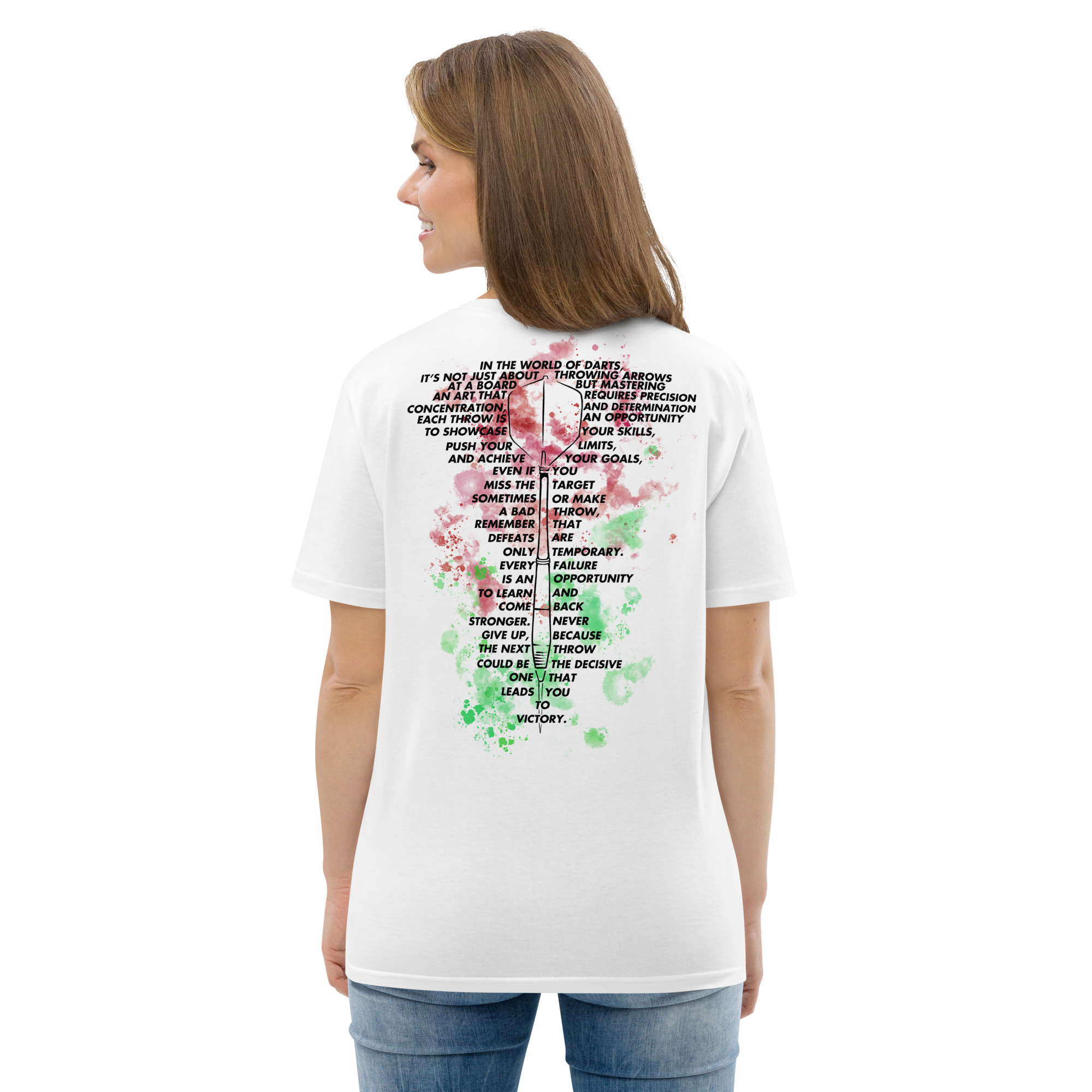 Dart T-Shirt – Victory Backprint mit motivierendem Dartspruch für Spielerinnen – Bild 3