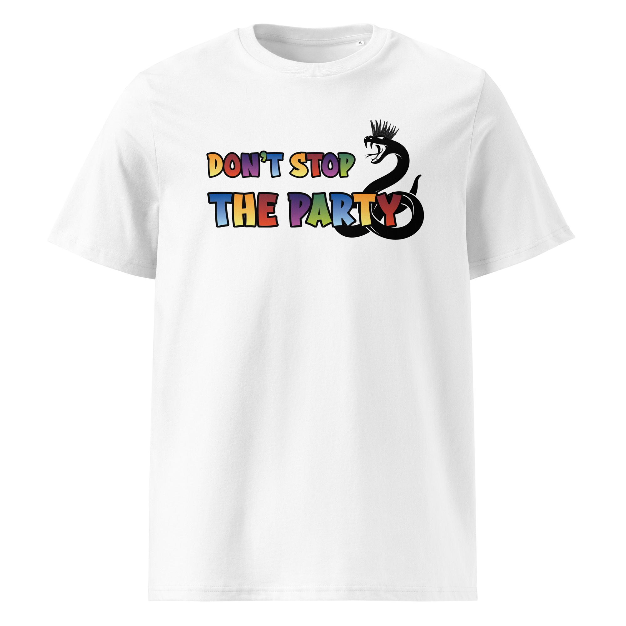 Dart T-Shirt – Don’t Stop the Party Design mit bunter Snake-Grafik für Spielerinnen – Bild 3