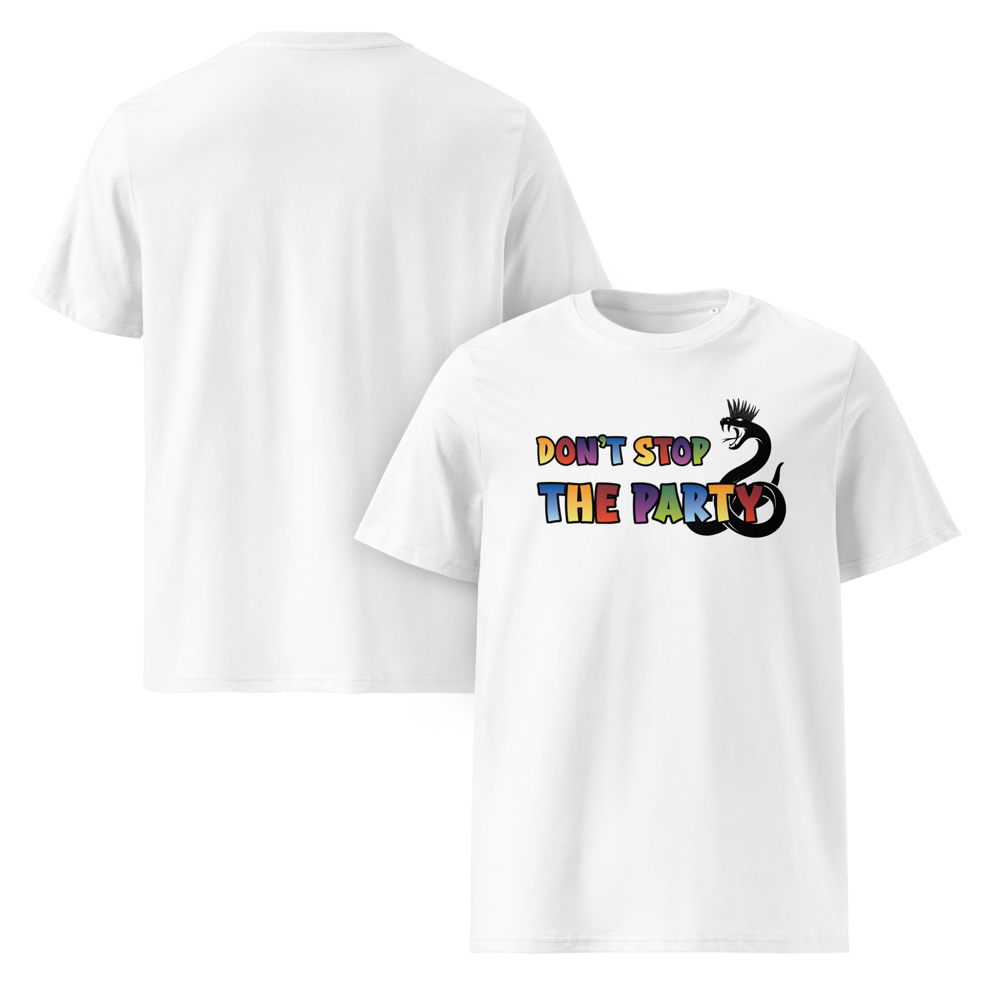 Dart T-Shirt – Don’t Stop the Party Design mit bunter Snake-Grafik für Spielerinnen – Bild 2