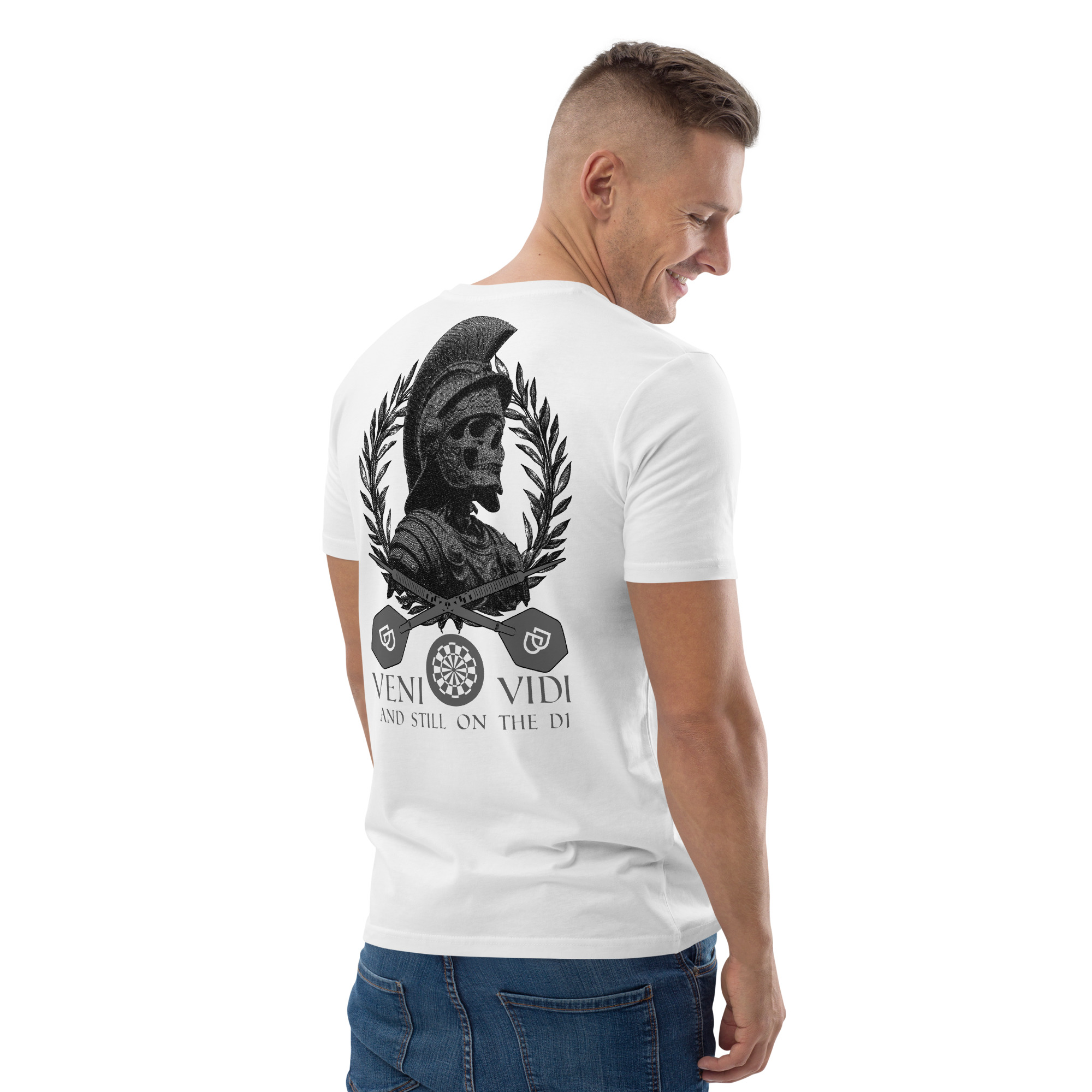 Dart T-Shirt – Veni Vidi Double 1 Design für humorvolle Dartspieler – Bild 15
