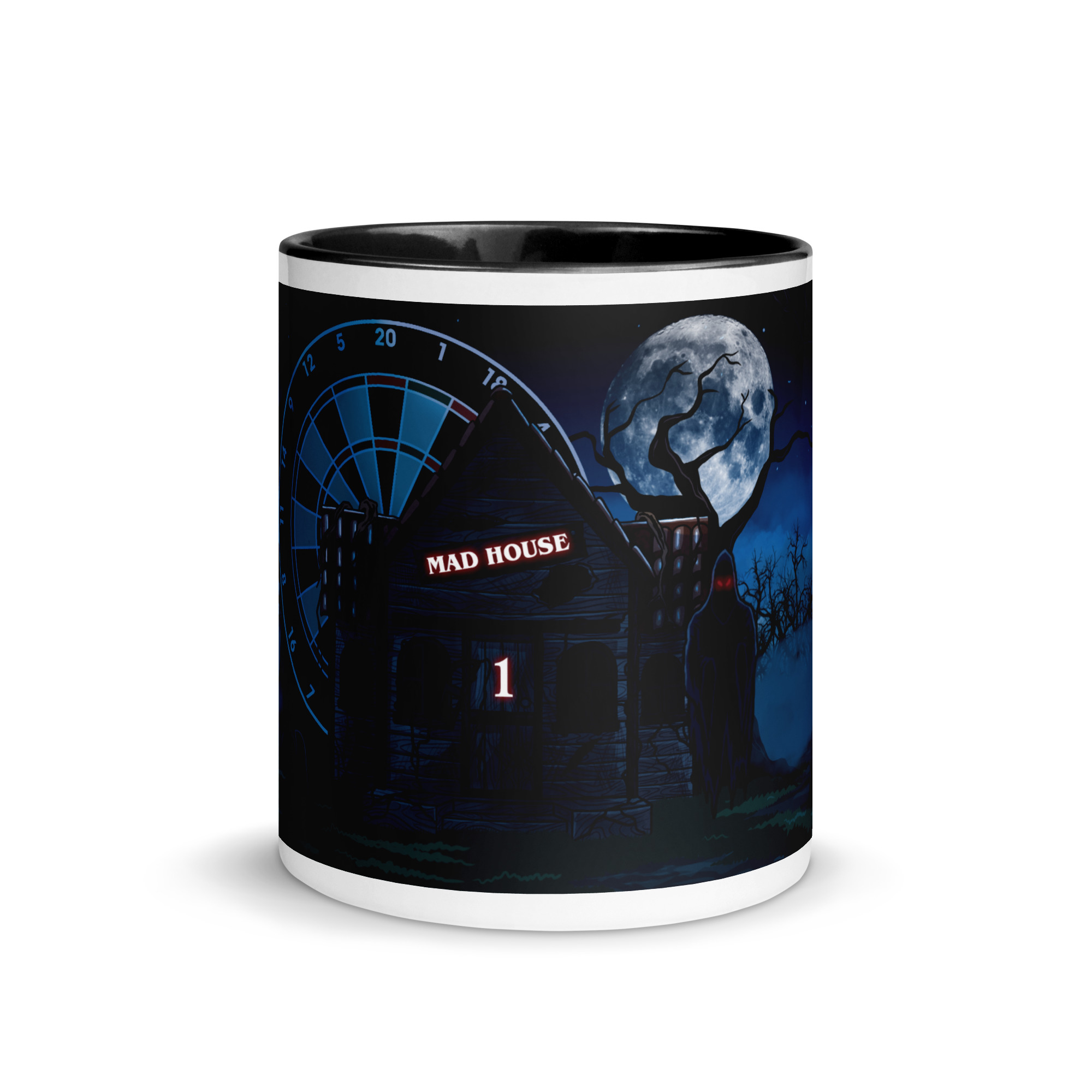 Dart Tasse – Spooky Madhouse Motiv Tasse für nervenaufreibende Doppel-1-Momente – Bild 2
