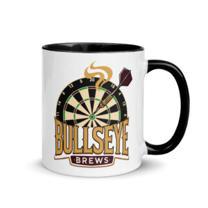 Dart Tasse – Bullseye Brews Motiv Tasse für legendäre Dartsabende