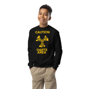 Dart Pullover – Caution Darts Area für junge Dartfans mit Energie